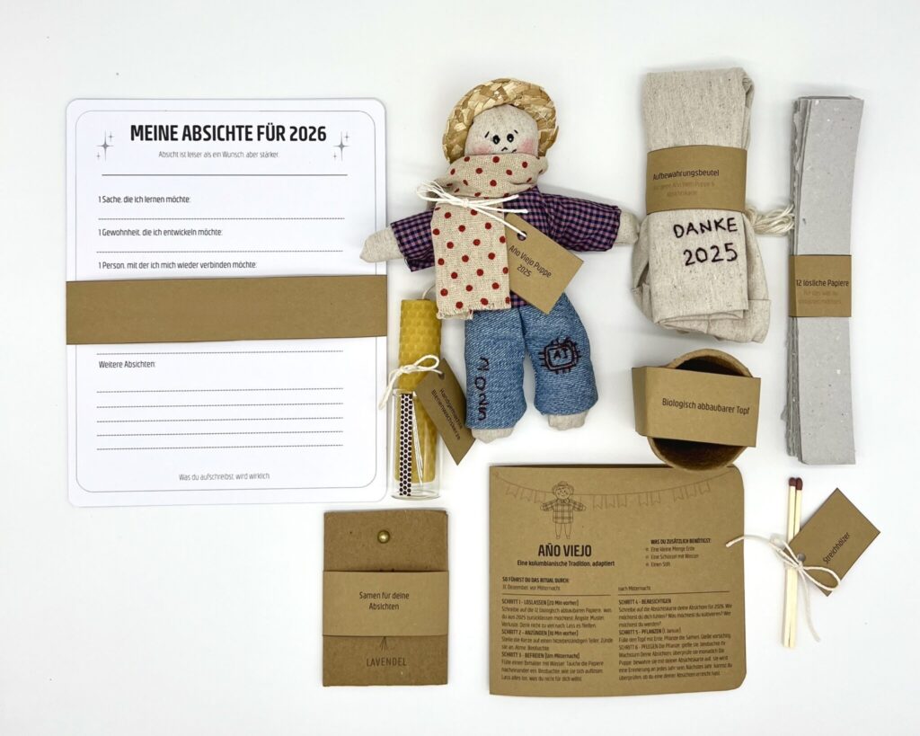 Año Viejo Kit 2025 Silvester Ritual handgemacht München mit Puppe Kerze Samen